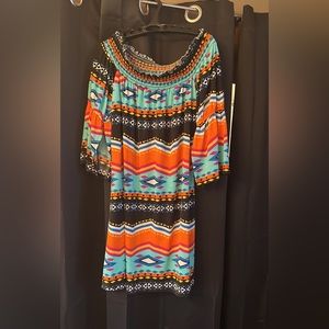 Boho off the shoulder mini dress